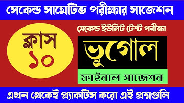 Class 10 2nd summative geography suggestion 2024 | Madhyamik 2025 geography 2nd unit test suggestion