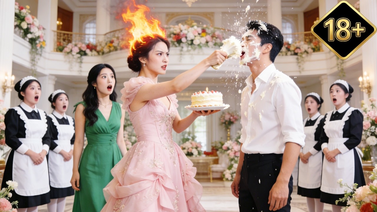 한 소녀가 남자친구가 바람피우는 걸 알고 그의 얼굴에 케이크를 던져버렸는데, 정말 웃겼어요!