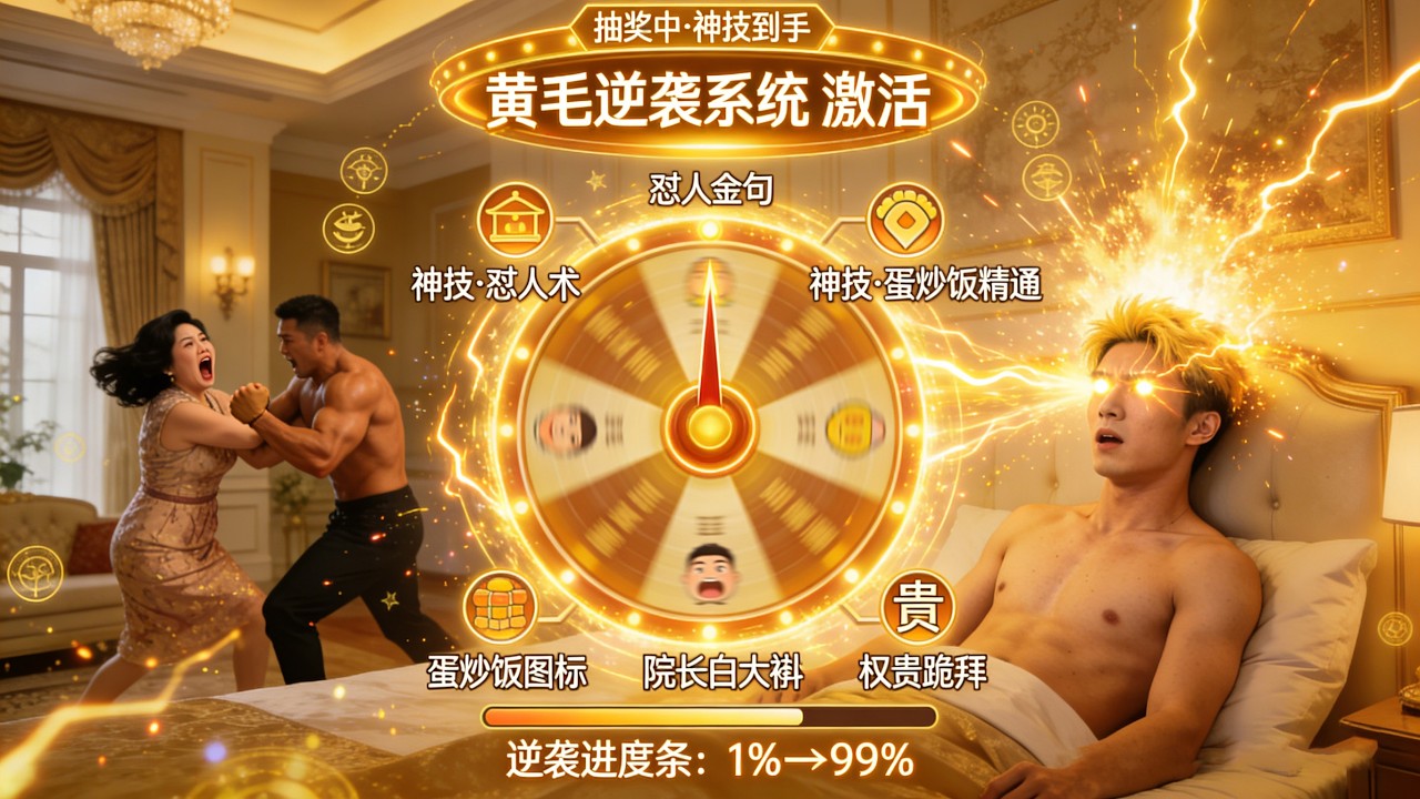 他被富婆包养撞破奸情！绑定黄毛系统怼老丈人，用蛋炒饭治厌食症手撕渣男