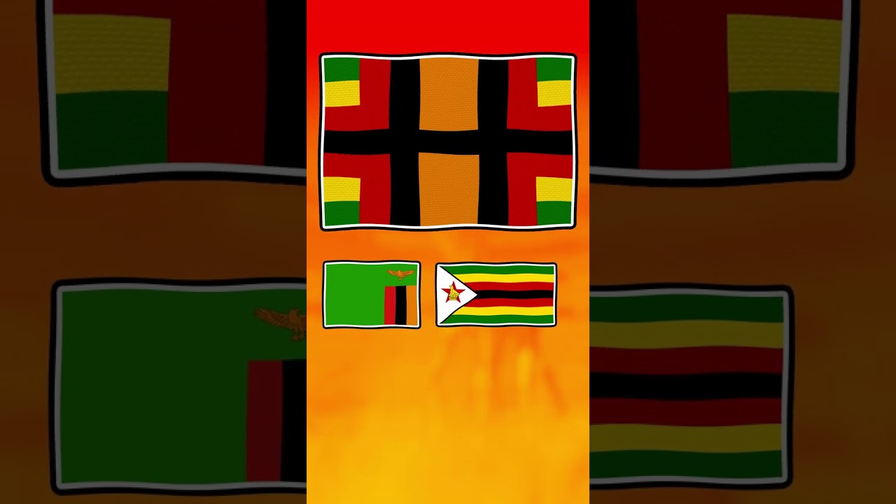 I had no idea that Zambia could unite with Zimbabwe! 🌎🤝 #shorts #flags #countries