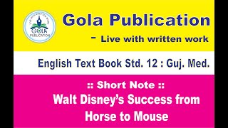Short Note - Walt Disneys Success From Horse To Mouse.