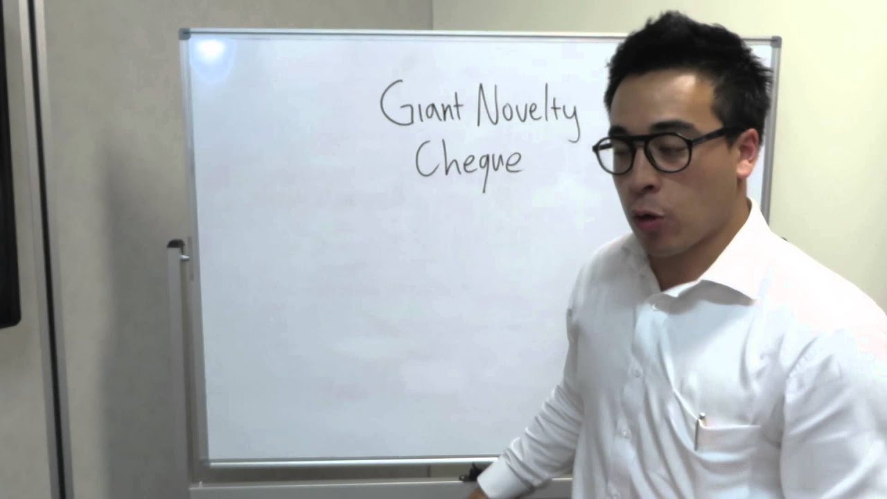"Giant Novelty Cheque" - Michael Choi - Real Estate Training