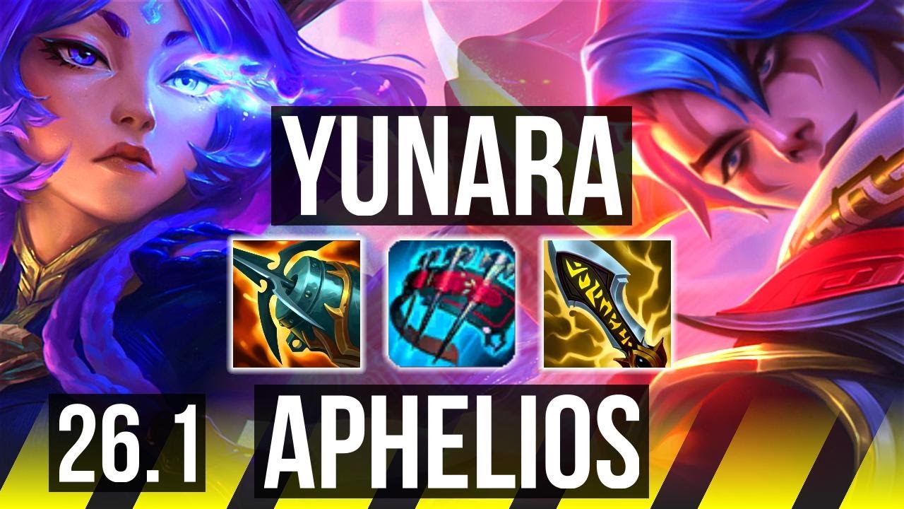 YUNARA & Rakan vs APHELIOS & Lulu (ADC) | 56K damage | KR Master | 26.1