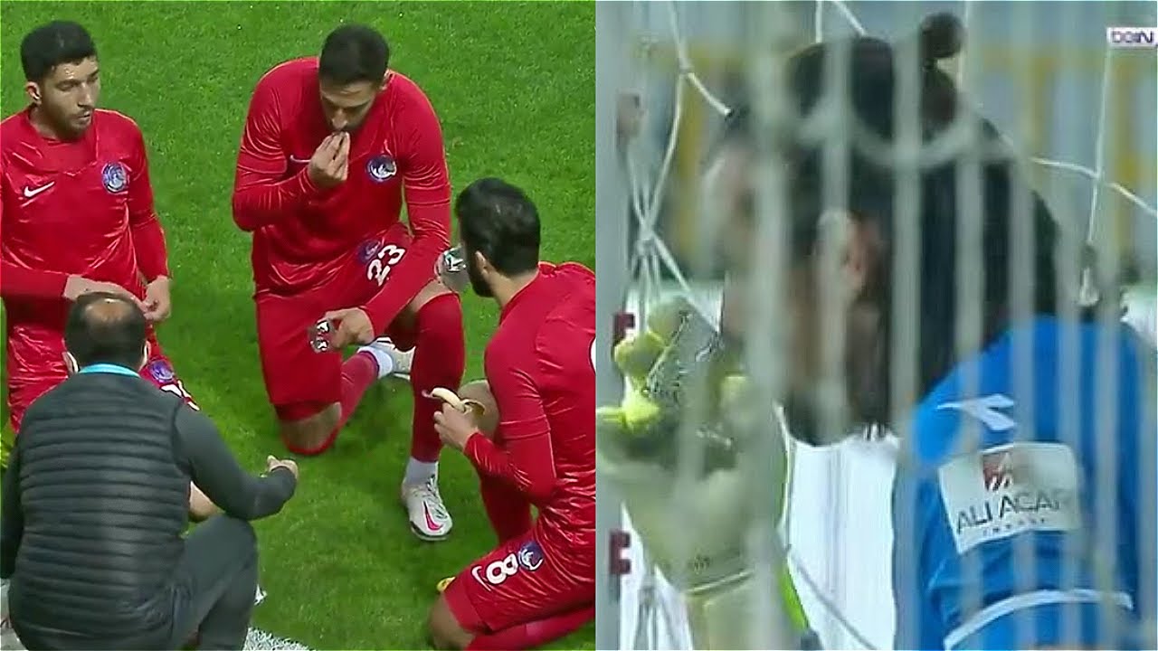Football players break fast midgame during Ramadan YouTube