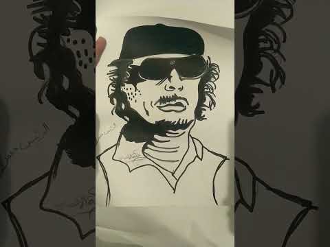 رسم لرئيس معمر القذافي رحمه الله عليه ليبيا الامارات الاردن Shorts Art Drawing
