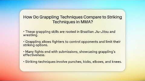 How Do Grappling Techniques Compare to Striking Techniques in MMA? | Fighting Arts Lab