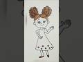 How to draw a cute girl drawing #drawing #drawing4kids #artandcraft #art #shorts
