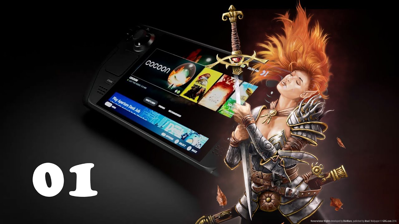 Neverwinter Nights gameplay on Steam Deck on Very Difficult [Docked] Part 01 Slow and blind progress