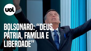 Bolsonaro usa tempo extra para repetir lema 'Deus, pátria, família e liberdade'