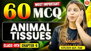 🧬 60 Most Important MCQs on Animal Tissues | Class 9 Biology | Krushi Mam - Ace Your Exam! screenshot 2