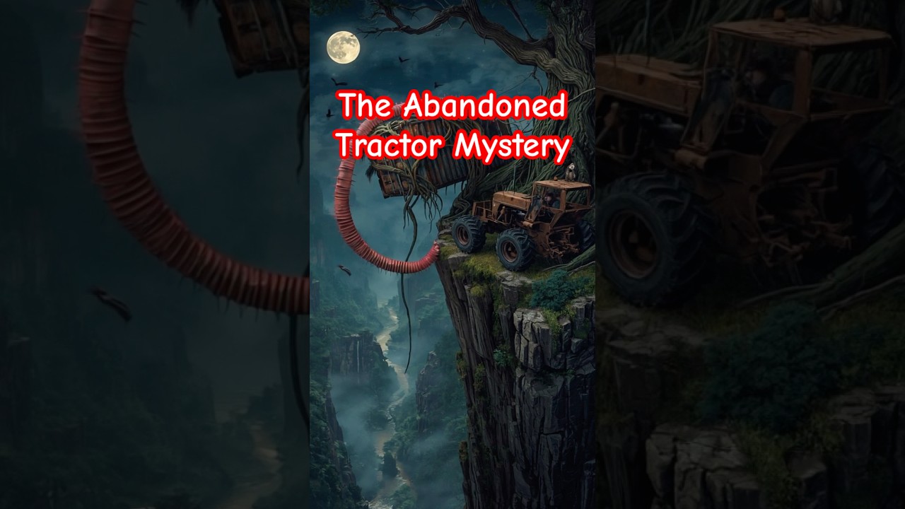 A tractor left behind… but not alone. 🌕🚜 