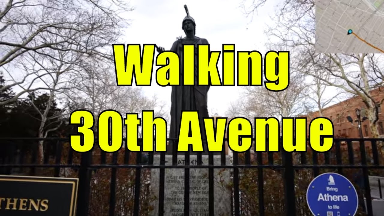 ⁴ᴷ Walking Tour of Astoria, Queens, NYC - 30th Avenue (GPS Overlay)