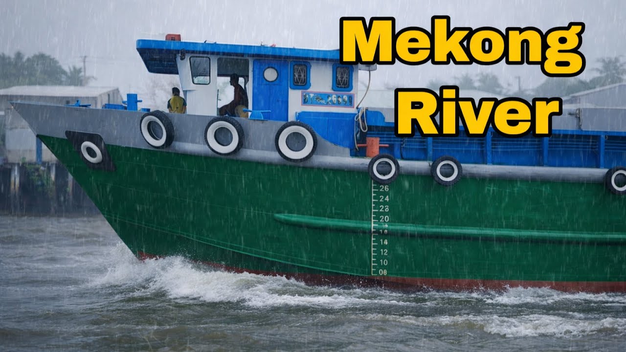 Huge Cargo Ships on Mekong River