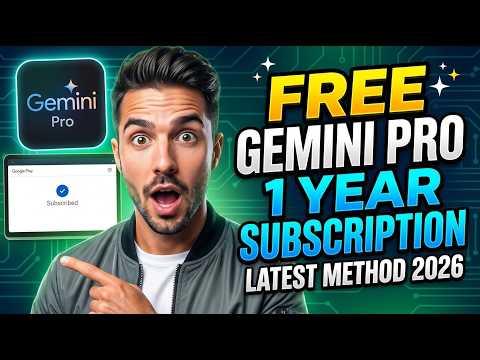 Free Gemini Pro 1 Year Subscription Latest Method 2026 thumbnail