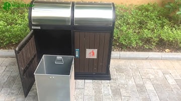 [ TRD03 ] Giới thiệu sản phẩm thùng rác ngoài trời Việt Pháp sản phẩm thùng rác gỗ ngoài trời