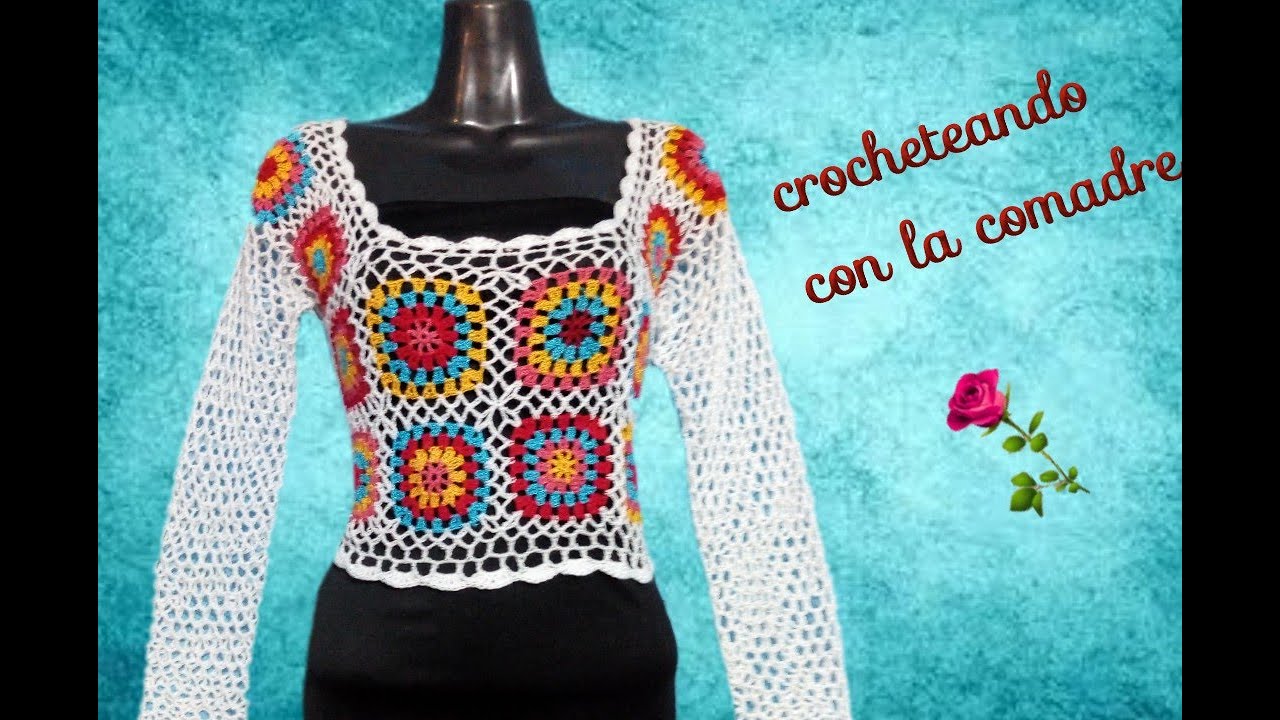 Tutorial Blusa cuarentena heca con sobrantes de hilos Parte #1 Crocheteando con la Comadre💖👠💄💋.