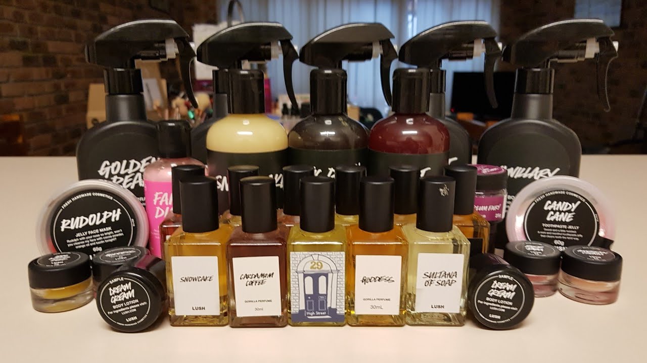 LUSH Cosmetics 1,000+ Haul Lush Labs 2020 Perfumes and Shower Gels Christmas 2019 stuff too
