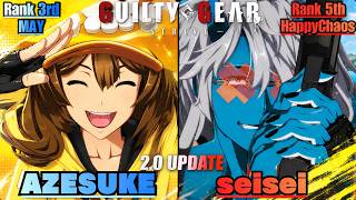 GGST2.0➤Rank 3rd MAY / メイ [ AZESUKE ] vs Rank 5th HappyChaos / ケイオス [ Hazen ]GuiltyGear