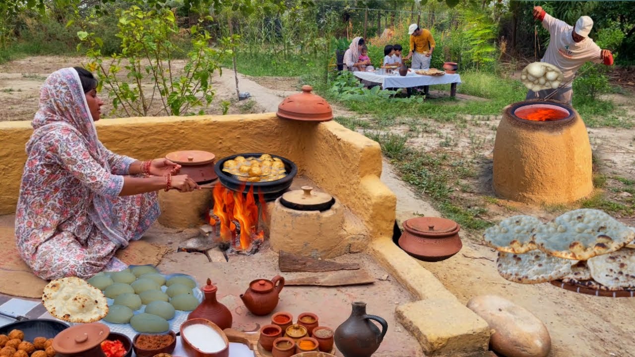 CHICKEN KABAB KORMA : Cooking Stone Hammered Chicken Kabab Handi with Tandoori Roti in Village Il