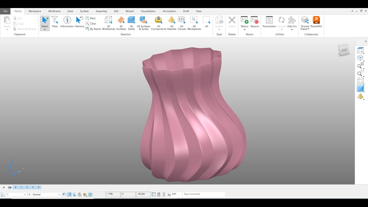 PowerShape Tutorial – 3D Vase Modeling Step by Step