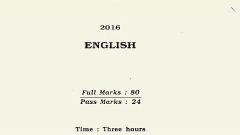 2016 Hslc English question paper