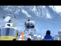 Ec130 b4 landing at air glaciers heliport in lauterbrunnen switzerland