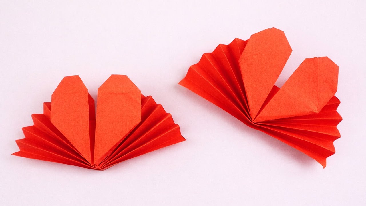 【バレンタイン 折り紙】 折り紙 ハート 折り方 ☆ 折り紙 簡単