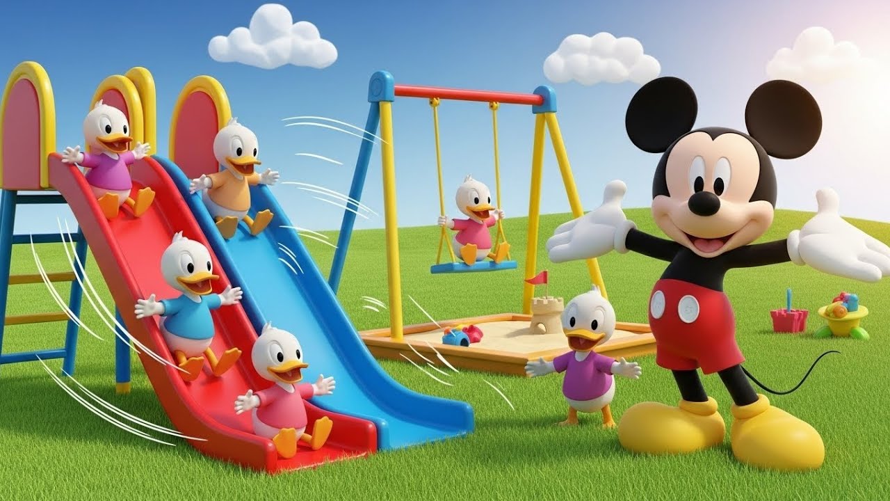 Mickey Mouse and Five Ducks Playground Adventure – Fun Kids Cartoon