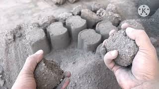 Dusty Sand Cement Dry And Water Crumbling