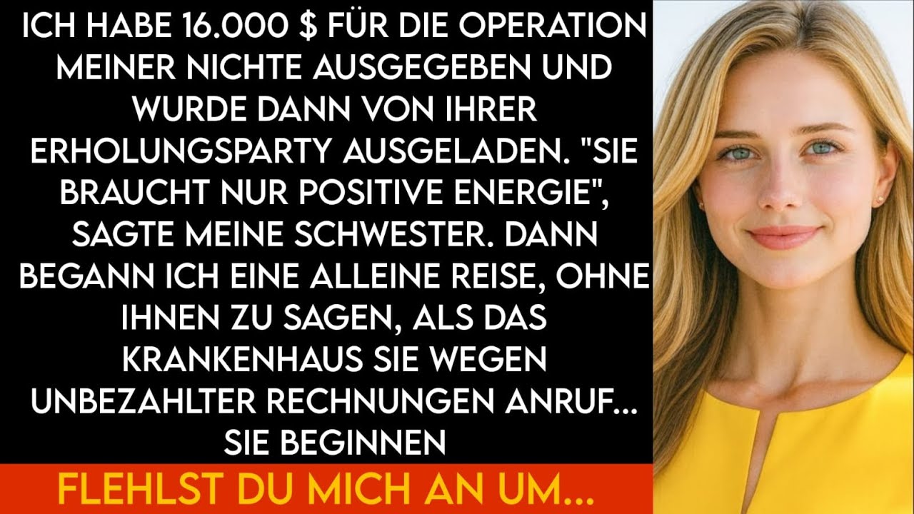 Ich gab $16.000 für die OP meiner Nichte aus – und wurde von der Feier ausgeschlossen