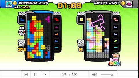 Tetris Friends. 2P Battle [War