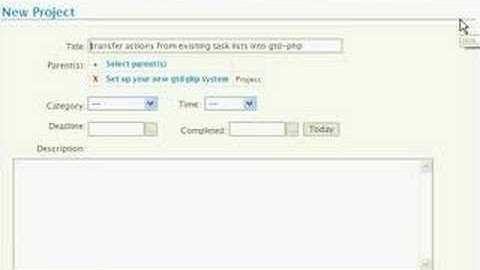 Create a new project in gtd-php v0.8