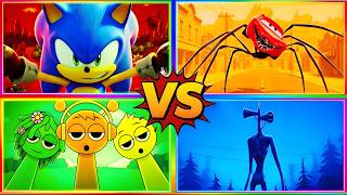 Tiles Hop EXE | Mcqueen EXE vs Sonic EXE vs Siren Head 📢