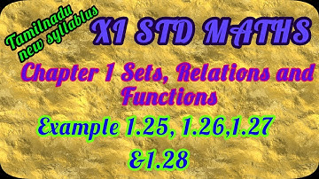 Class 11 Chapter 1 example 1.25 to 1.28||Sets,relations and function||