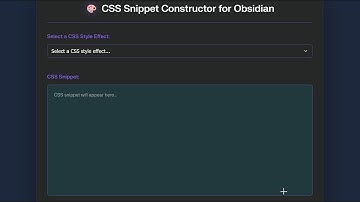 The CSS Snippet Constructor web app