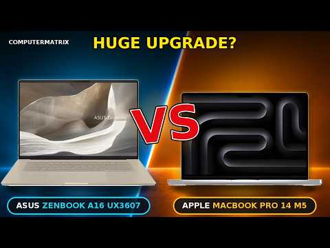 Asus Zenbook A16 UX3607 vs Apple MacBook Pro 14 M5 comparison video thumbnail