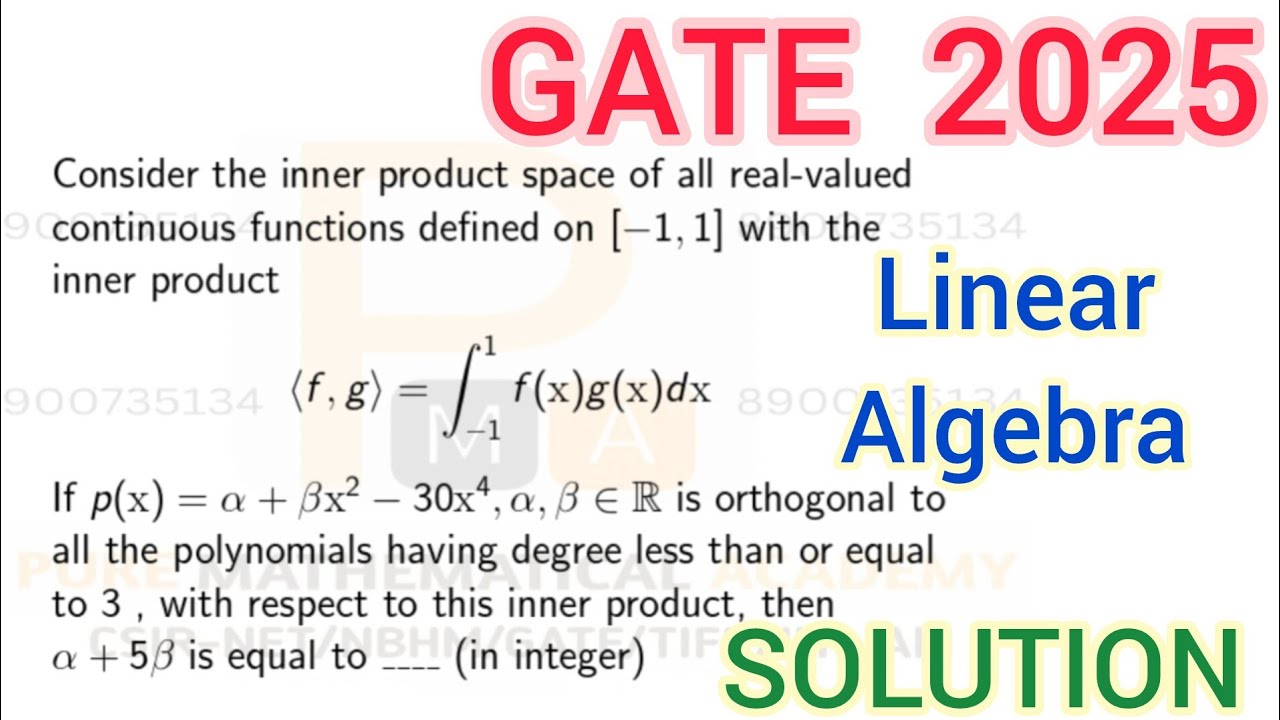 GATE 2025 Linear Algebra Solution | GATE 2025 Maths Q.No 61 Linear ...