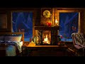 Fall Asleep with Relaxing Blizzard | Fireplace Crackling &amp; Winter Ambience for Sleep, from Insomnia