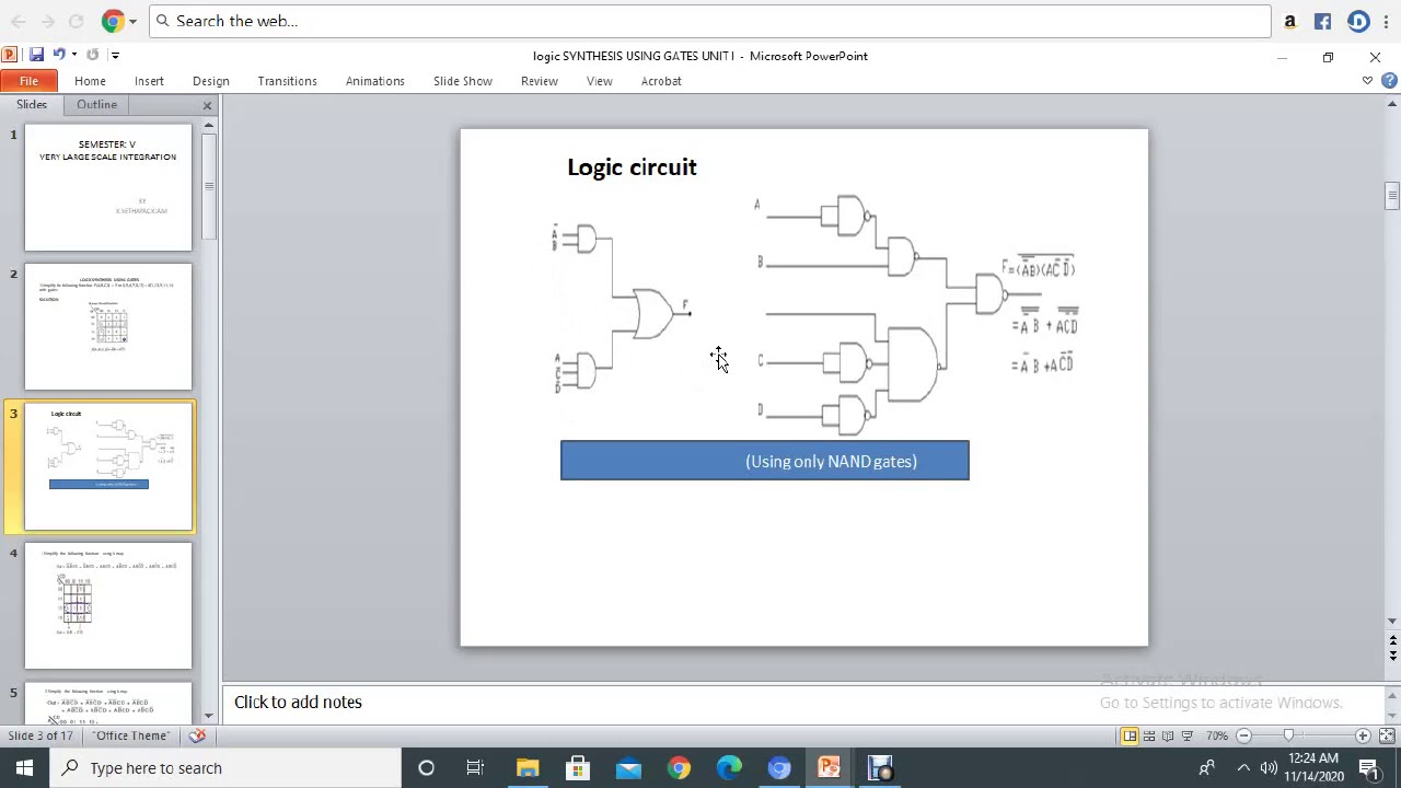 LOGIC SYNTHESIS USING GATES