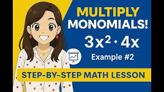Multiply Monomials the EASY Way! | Grade 7-12 Algebra Example #2 | Math | English Version