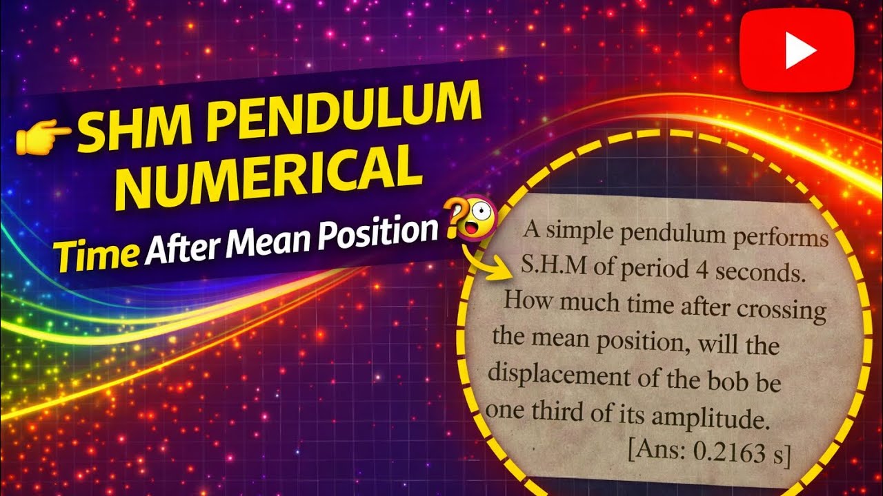 Simple Pendulum SHM Problem 🔔 | Time After Mean Position Explained ...
