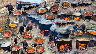 Biggest marriage ceremony in Afghanistan | Kabuli Pulao cooking in Village | village food secrets