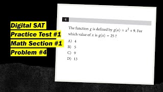 Digital SAT Practice Test #1 Math Section #1 Problem #4 - SAT Basic Function Problem