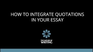 Integrating Quotations | The Basics