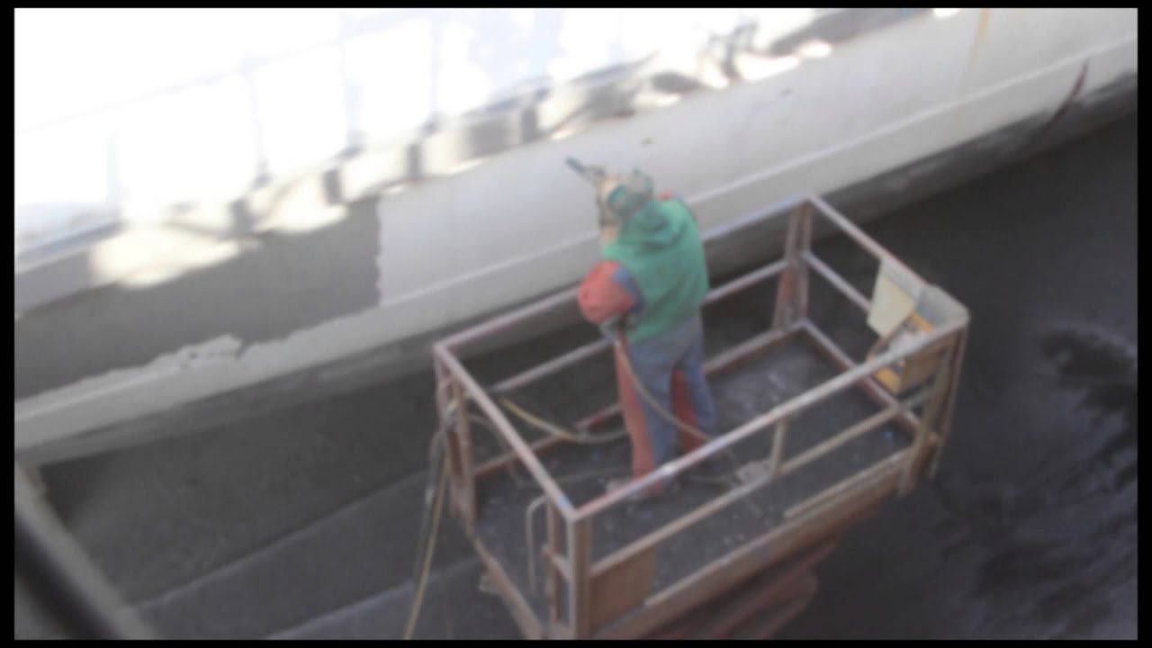 Sandblasting a ship hull YouTube
