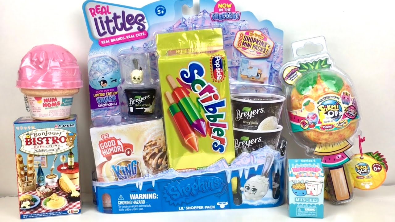Shopkins Real Littles Num Noms Pikmi Flips Rement Rilakkuma Miniature Food Blind Bags YouTube