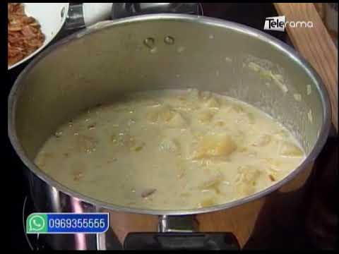 Locro de papa con tocino 