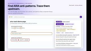 Scan any page for ARIA accessibility issues — aria-reach Chrome extension demo