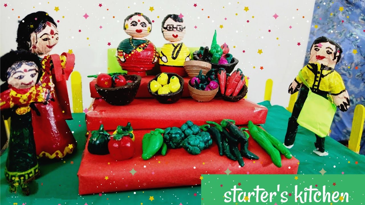 How to make shilpkar clay craft/ Navaratri doll make in tamil/clay doll