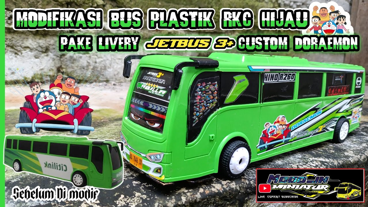 MODIFIKASI Bus plastik RKC warna hijau - YouTube
